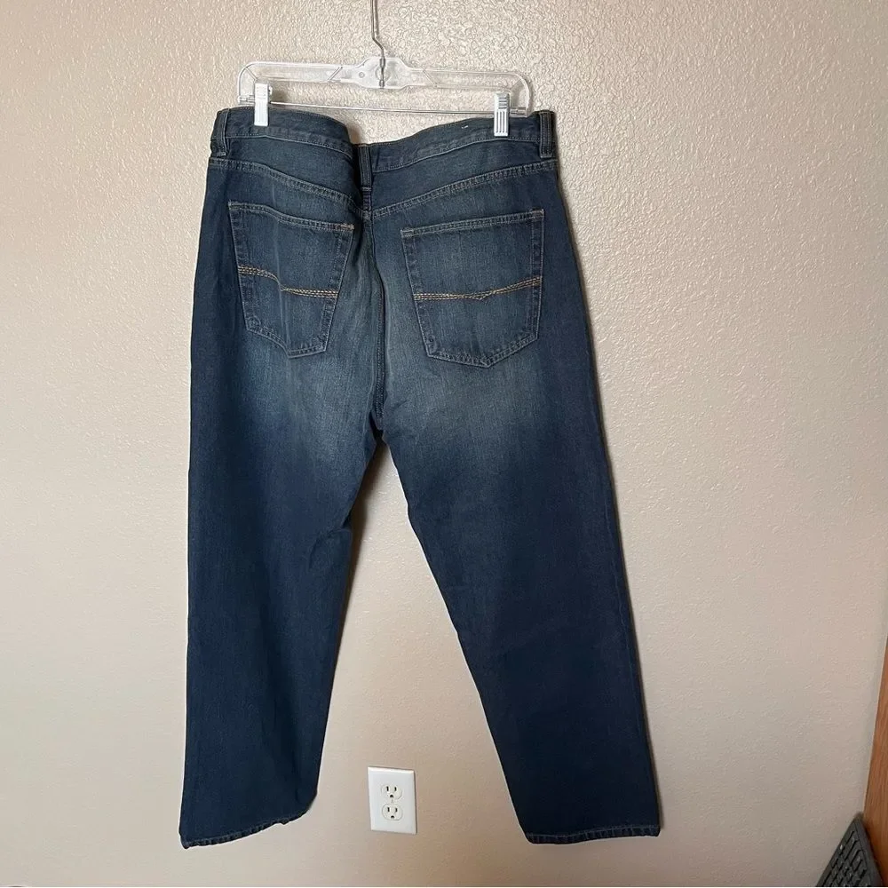 Ruff Hewn 100% Cotton Dark Wash Denim Blue Jeans Straight Leg Size 40